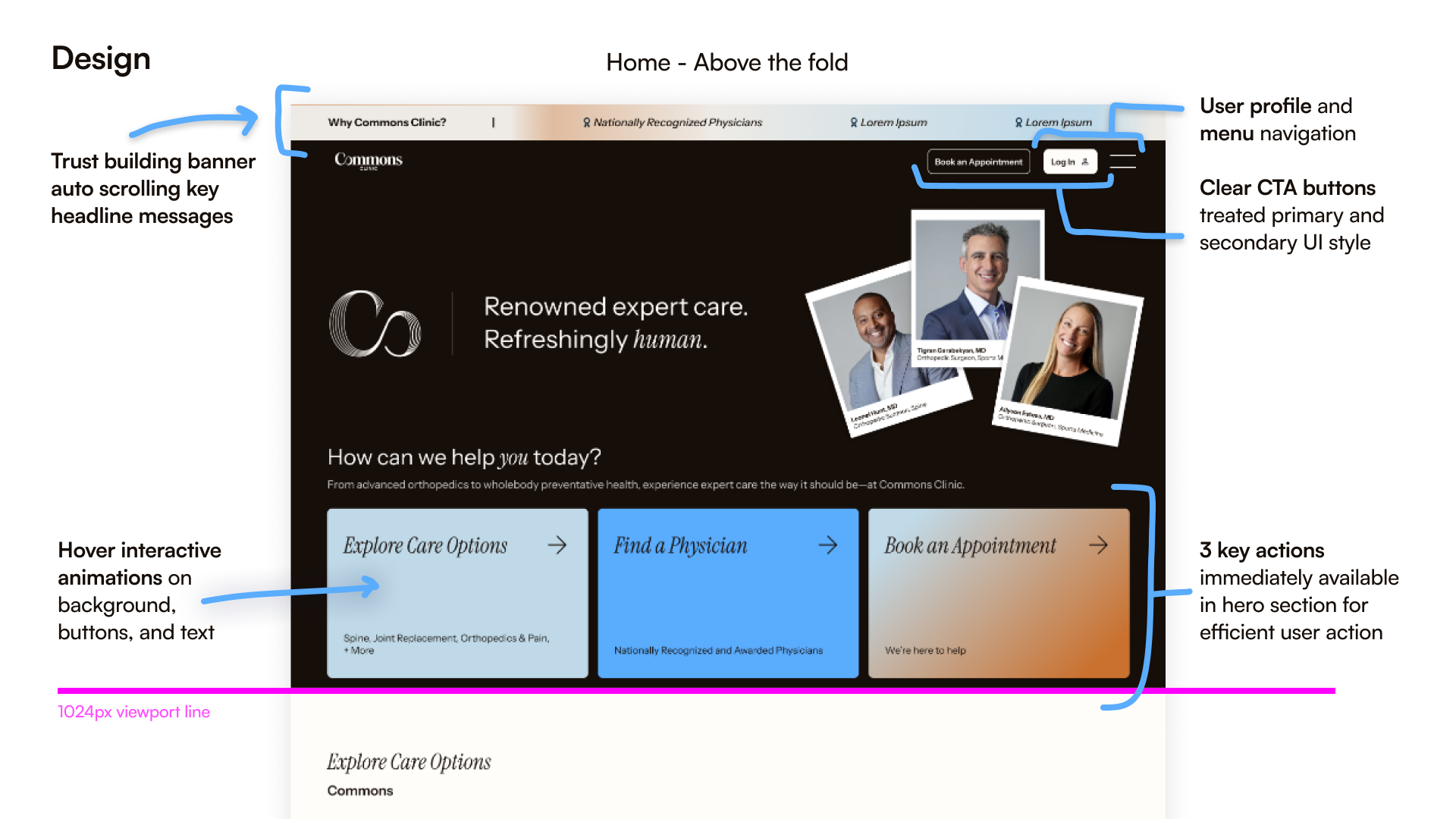 Design: Home above the fold